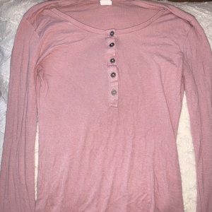 Me to We Comfortable Long Sleeve Tee with Buttons